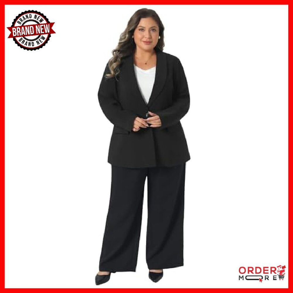 Plus Size Work Blazer Lapel Button Long Sleeve Li… - image 4